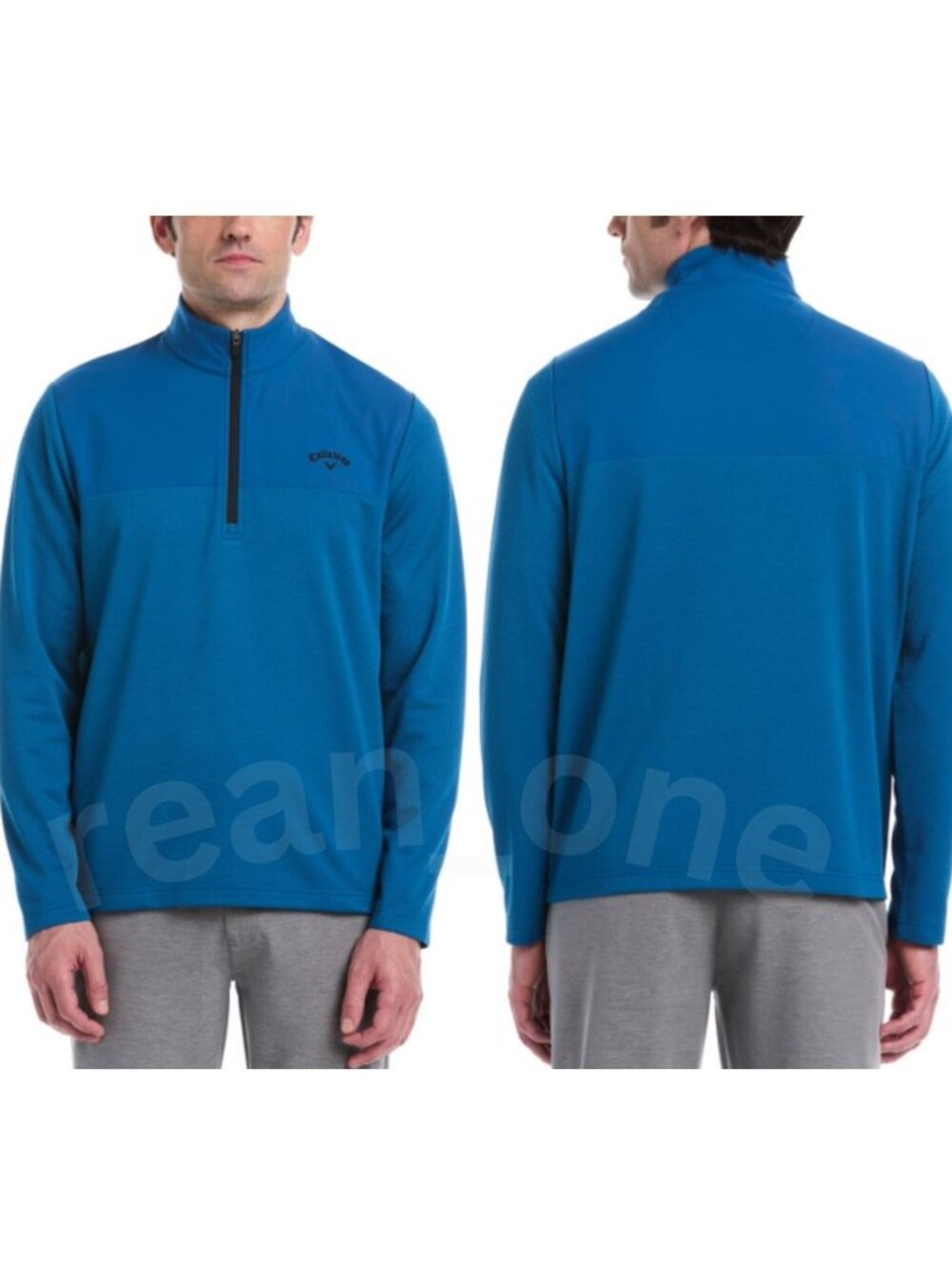 Callaway Men's Blue Quarter-Zip Long-Sleeve Pullover Golf Sweatshirt, Size Large